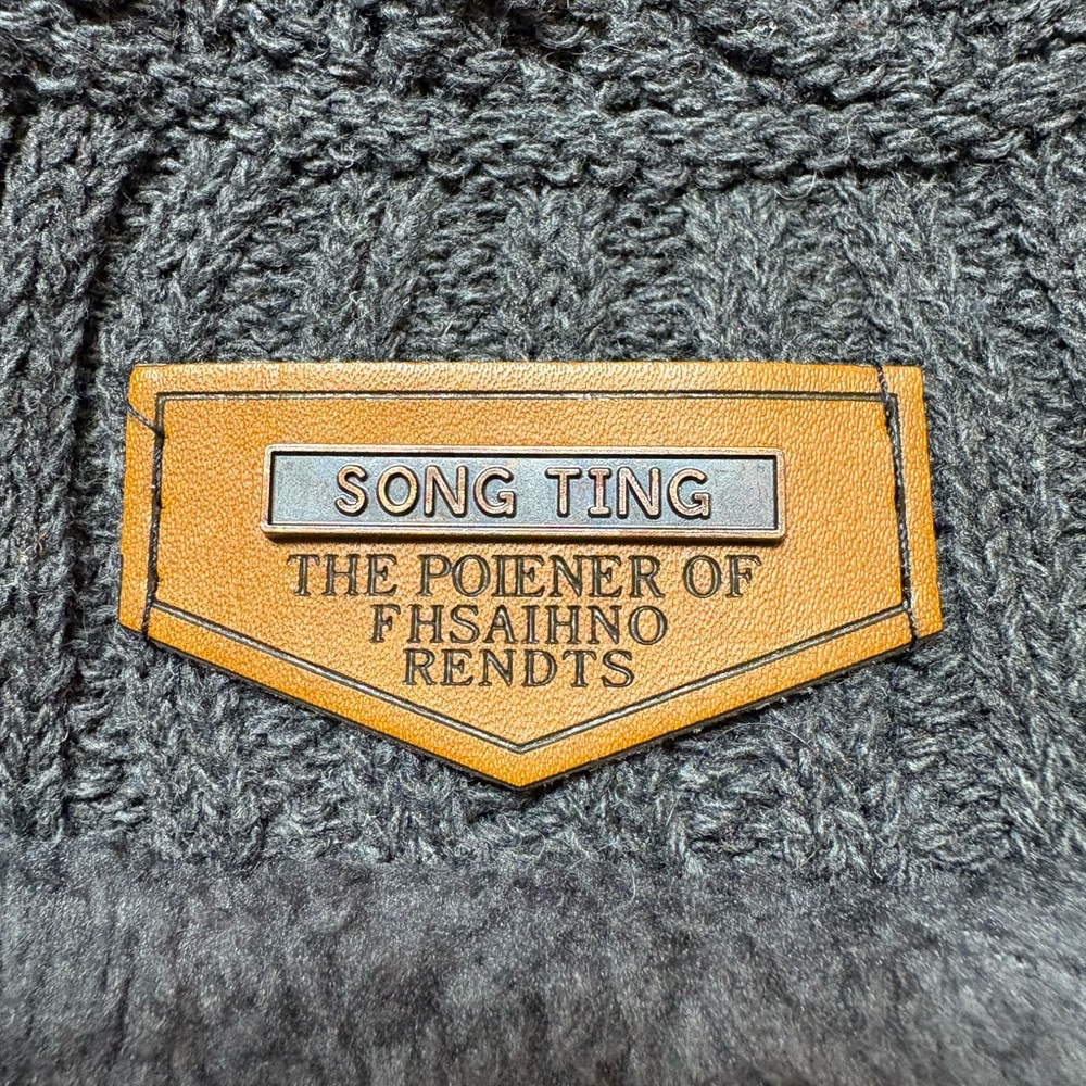 Song Ting Men's Gray Cable knit hat